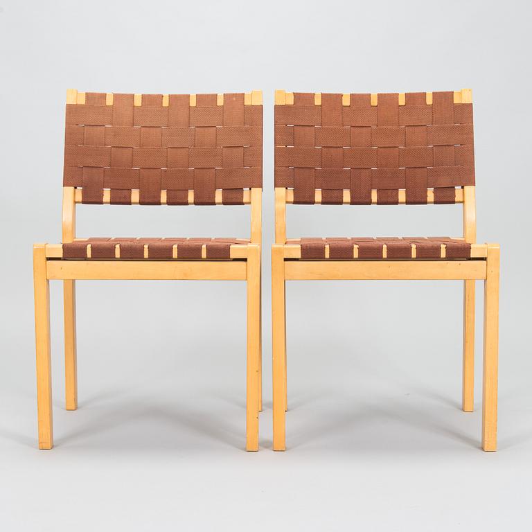 Alvar Aalto, a set of 8 chairs, model 611, Artek, Finland, late 20th century.