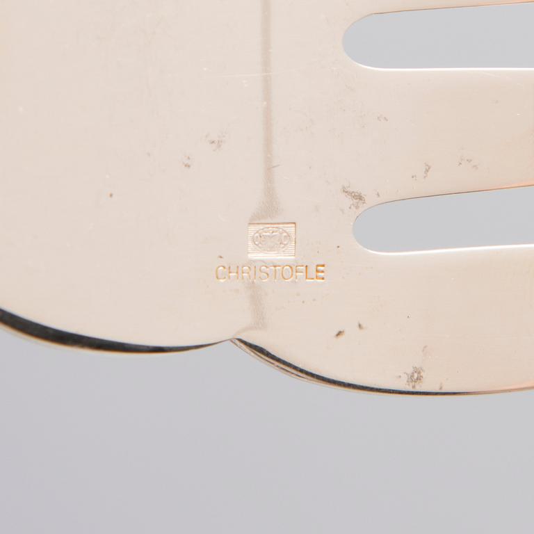 CHRISTOFLE 123-piece Aria Gold Ring Silver Plated Cutlery Set for Twelve persons.