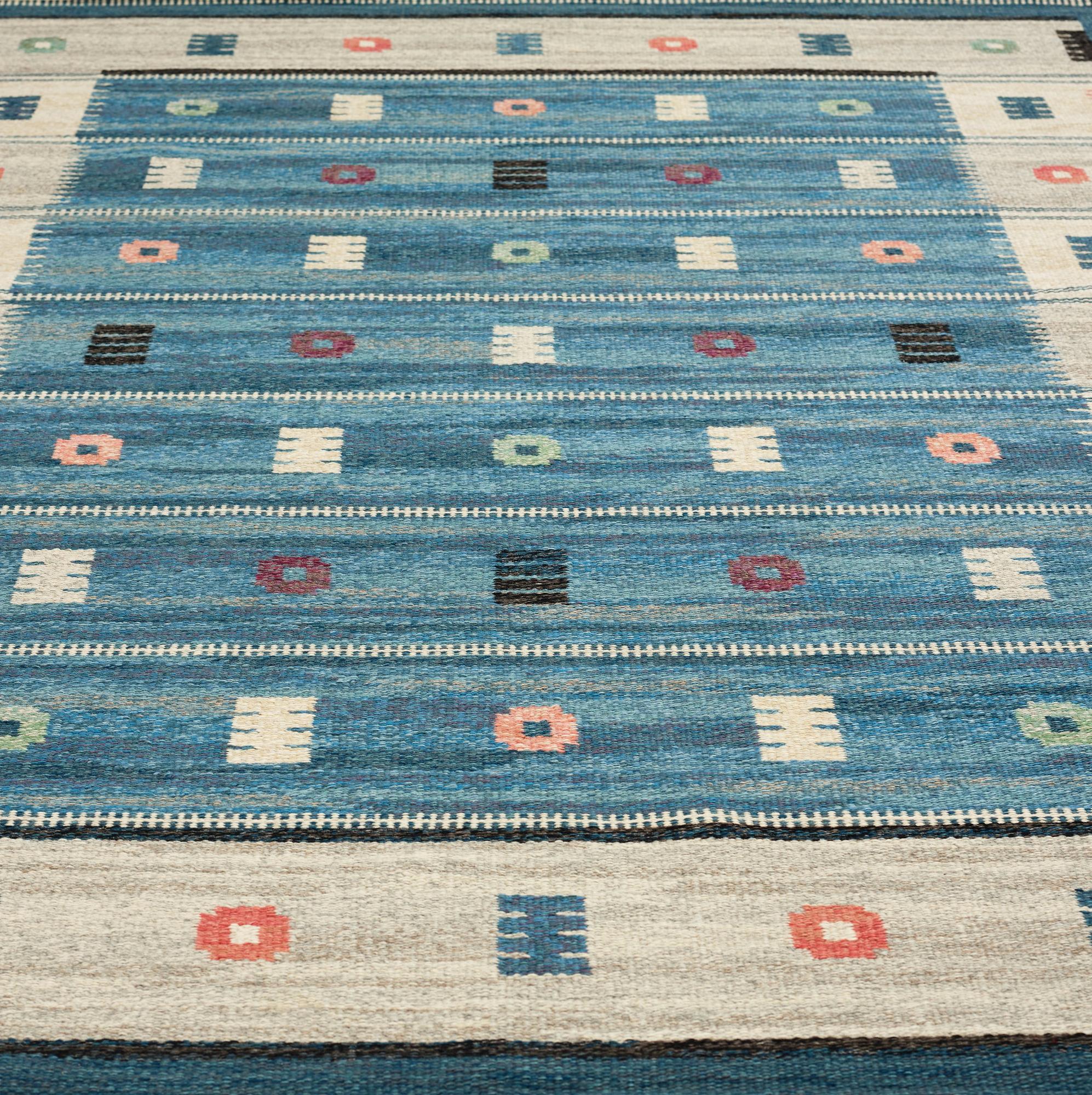 Carl Dangel, A CARPET, flat weave, ca 262 x 172,5 cm, signed CD (Carl Dangel). Sweden around the middle of the 20th century.