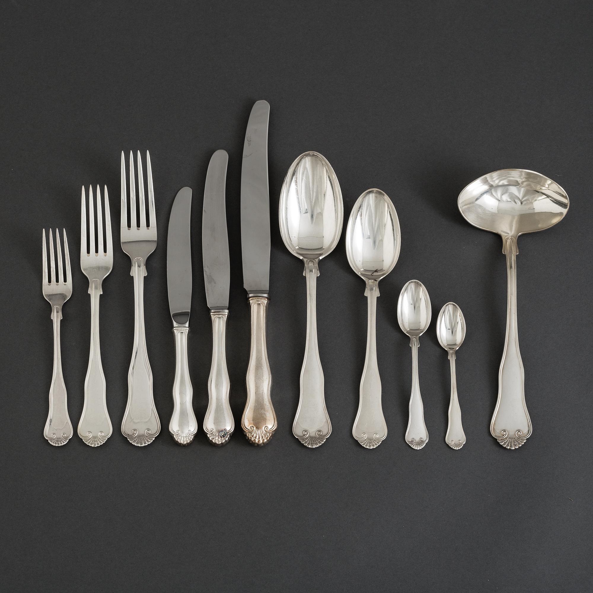 BESTICK, 115 delar, silver, en del med både svenska och norska stämplar, 1940-tal.