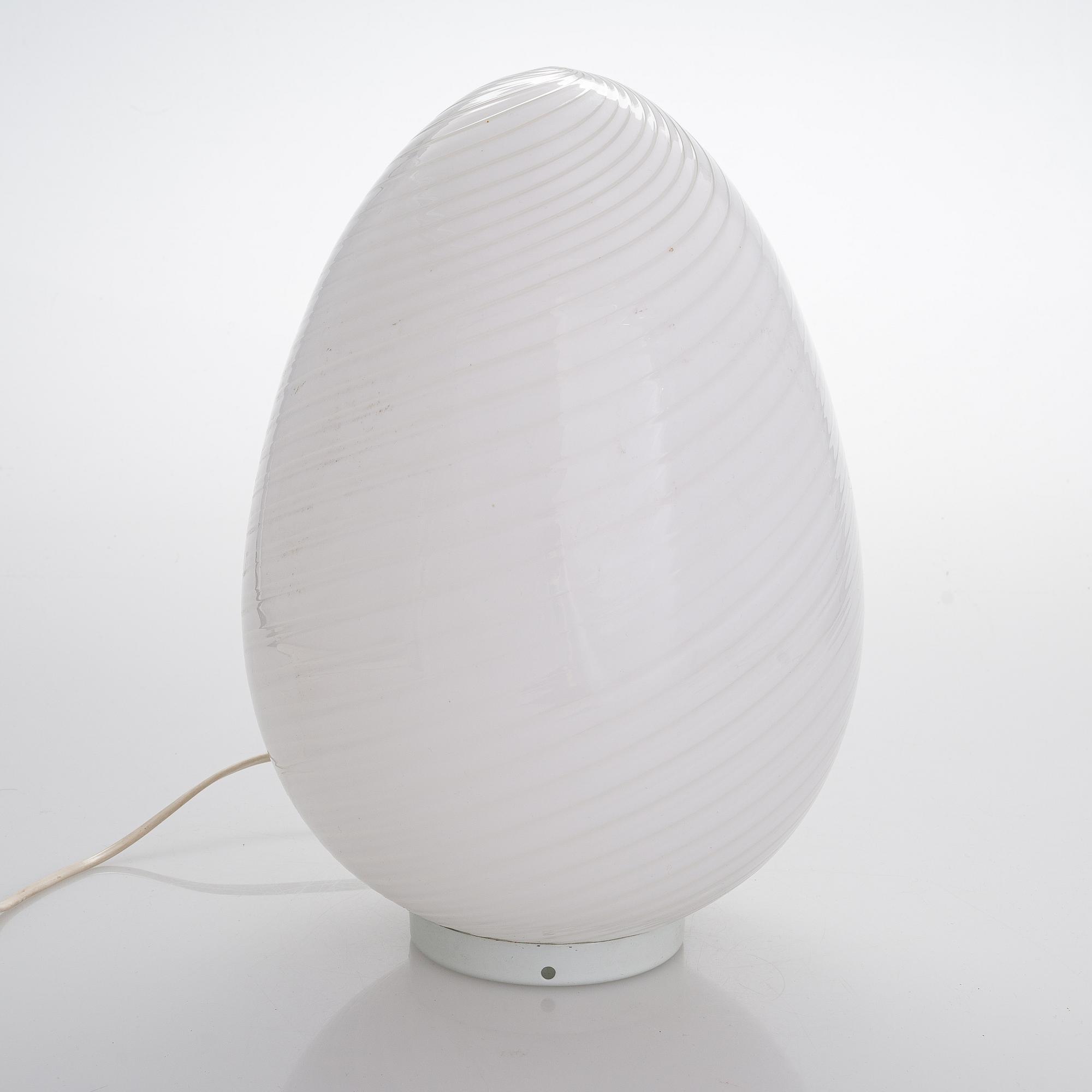 A 1970s/80s table lamp '4016' in glass from Orno Stockmann, Finland.