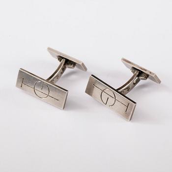 Wiwen Nilsson · MANSCHETTKNAPPAR, ett par, silver. Wiwen Nilsson, 1944.