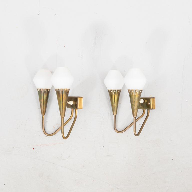 Harald Notini, pair of wall scones Böhlmarks 1950s.