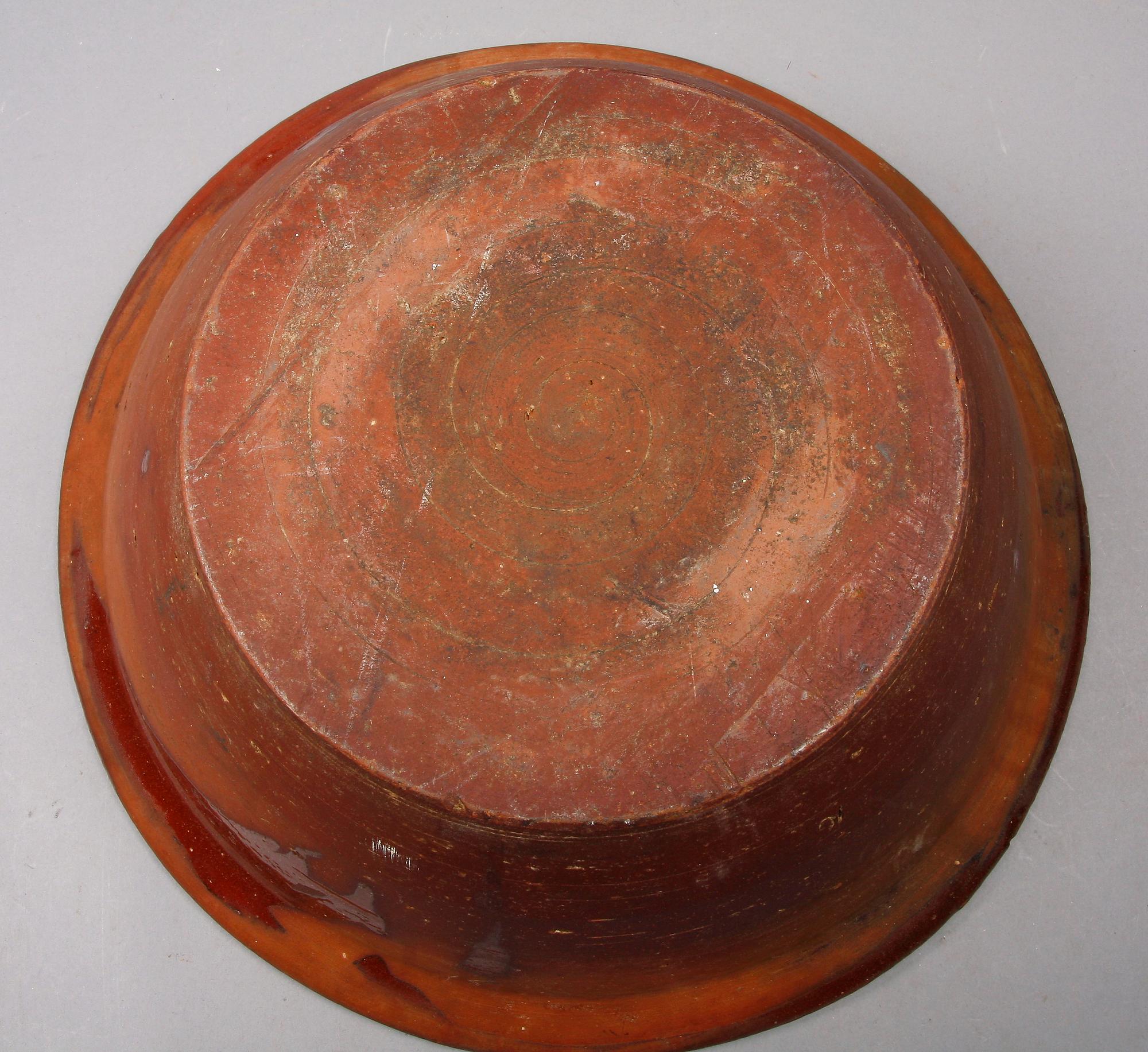 SKÅL, lergods, allmoge, 1800-tal.