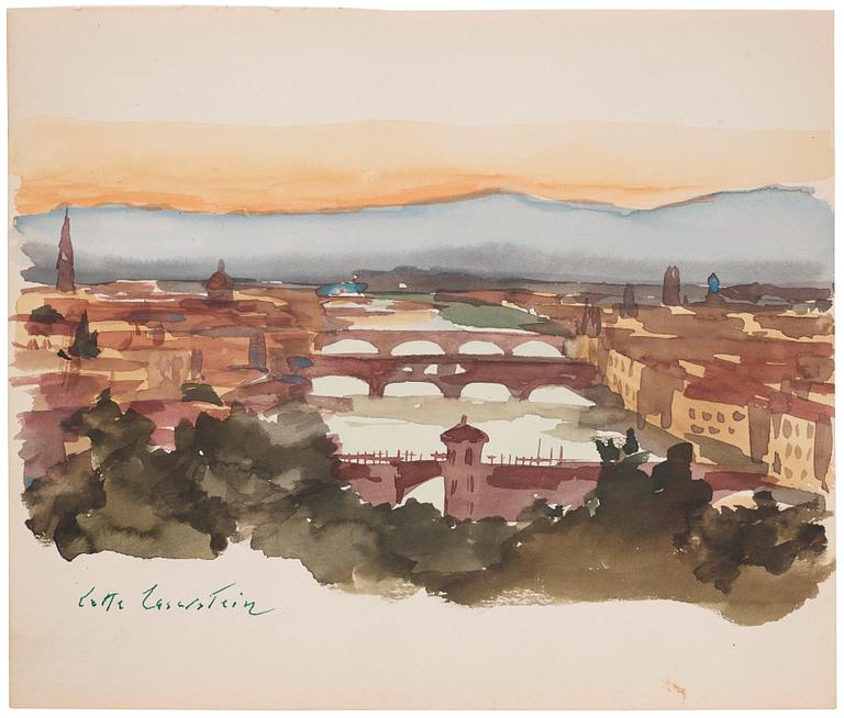 Lotte Laserstein, City view with bridges, Italy.