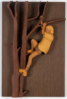 Gunnar Kanevad, a carved wooden relief, signed and dated 1991.
