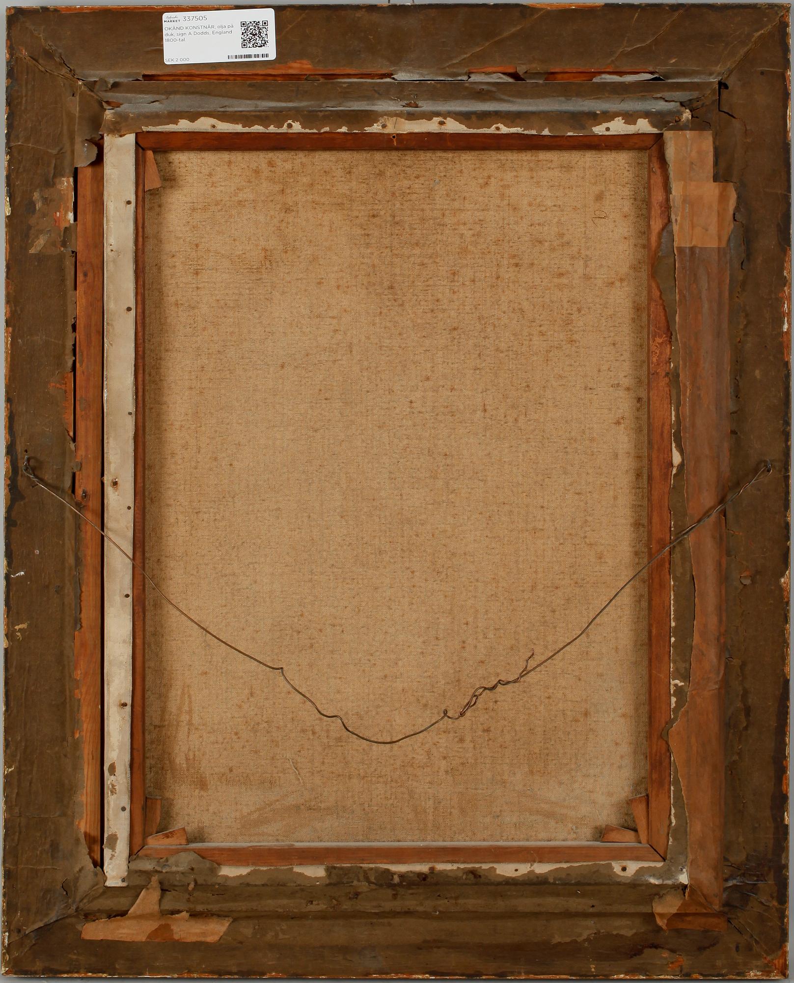 OKÄND KONSTNÄR, olja på duk, sign A Dodds, England 1800-tal.