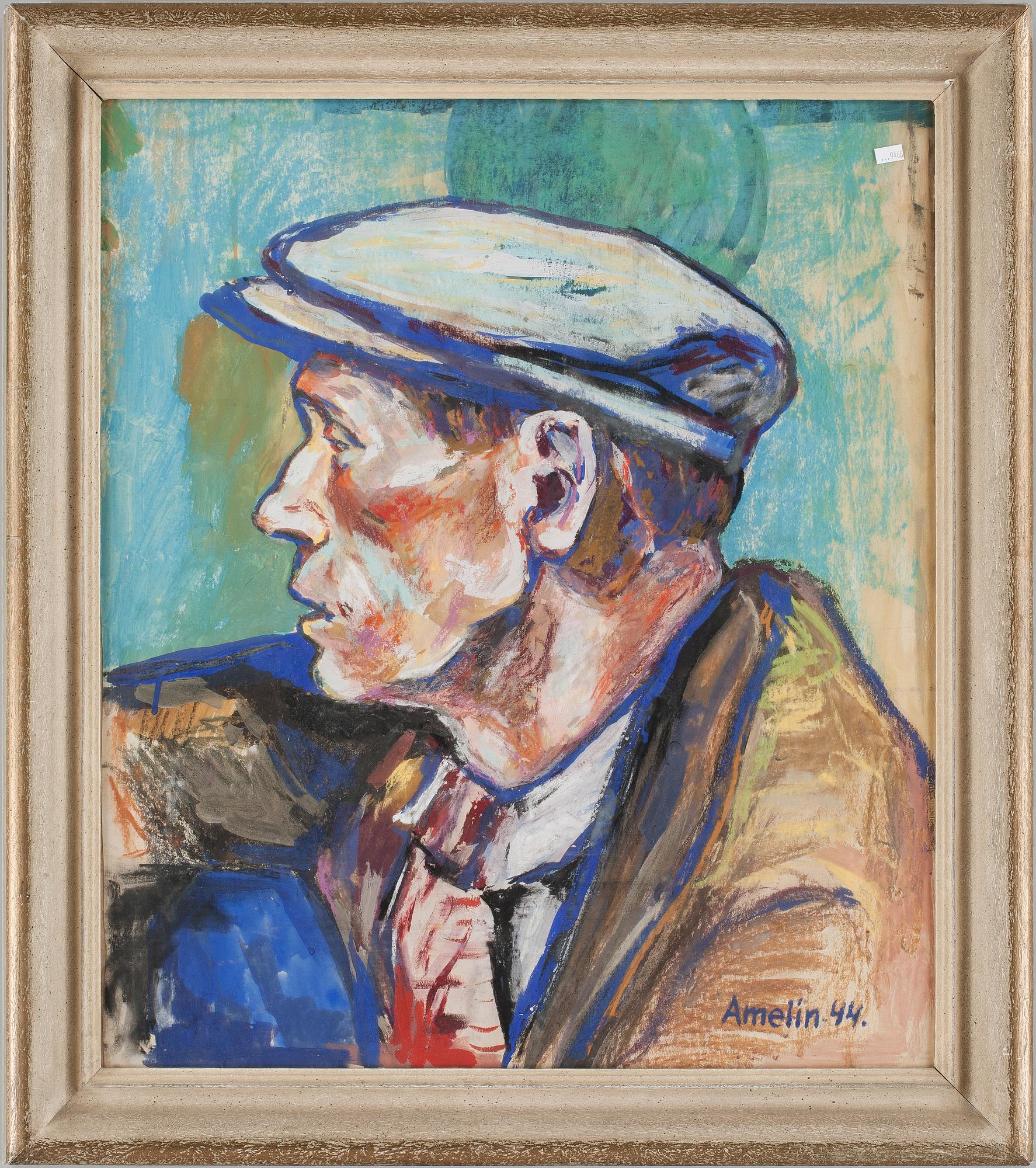 ALBIN AMELIN, blandteknik på papper, sign och dat -44.