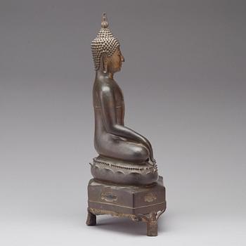 A bronze figure of Buddha, Thailand, 17th Century or older.