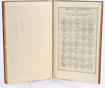 BOK, "Anvisning til...synchronistisk eller samtidig universal historia" av Evald Ziervogel, Uppsala 1754.