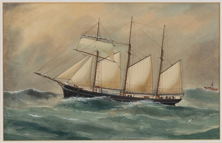 Reuben Chappell, Toppseglarskonaren "Polly och Emily" i  fint väder.