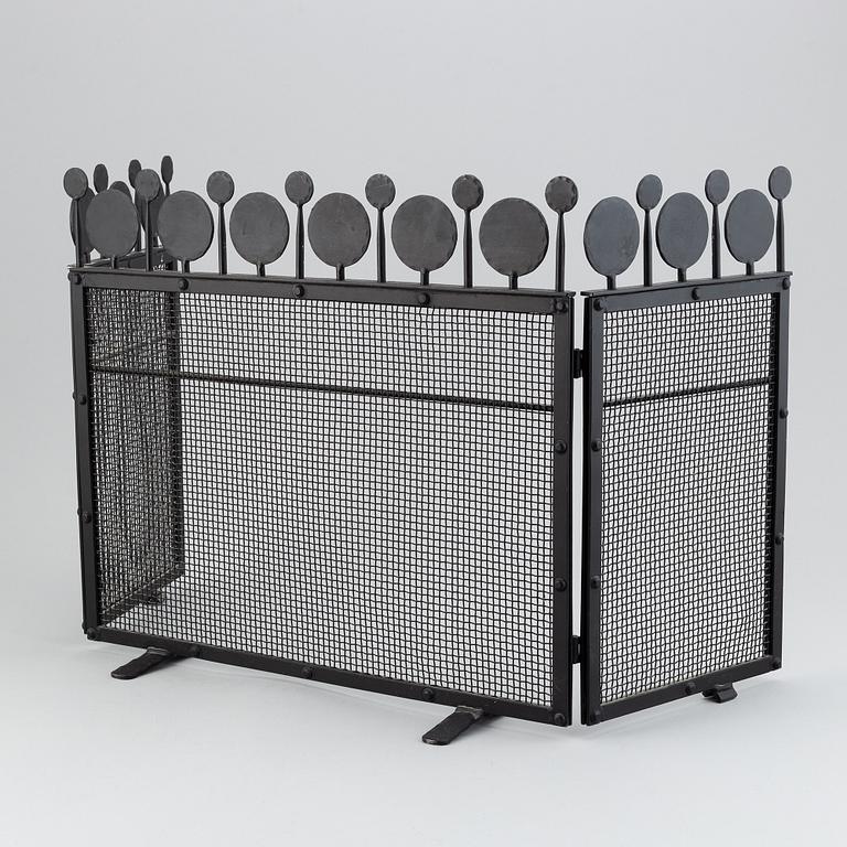 Bertil Vallien, an iron fire screen, Boda Smide, late 20th Century.