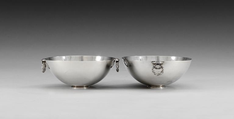 A pair of Atelier Borgila sterling bowls, Stockholm 1945.