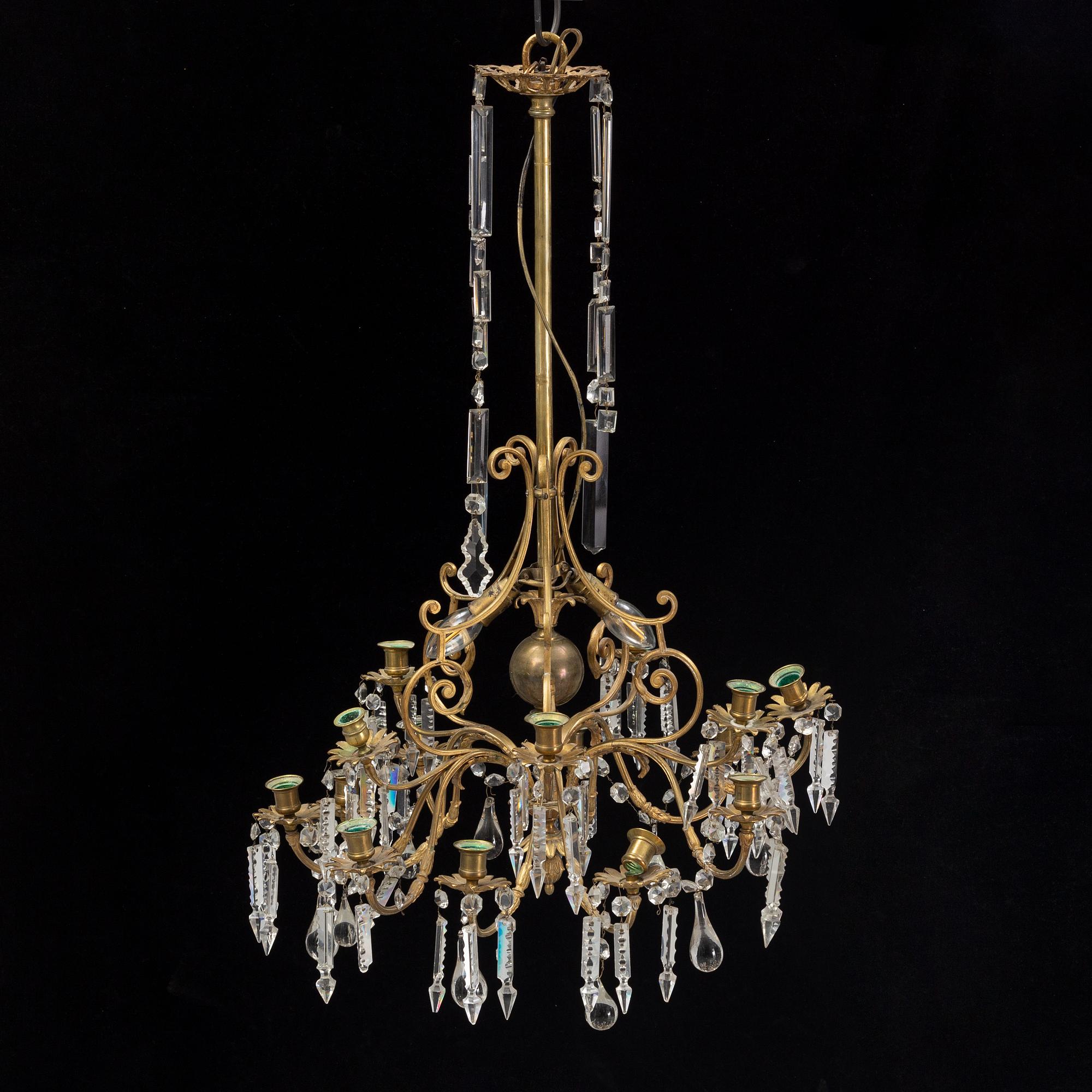 Ljuskrona, Oscariansk, omkring år 1900.