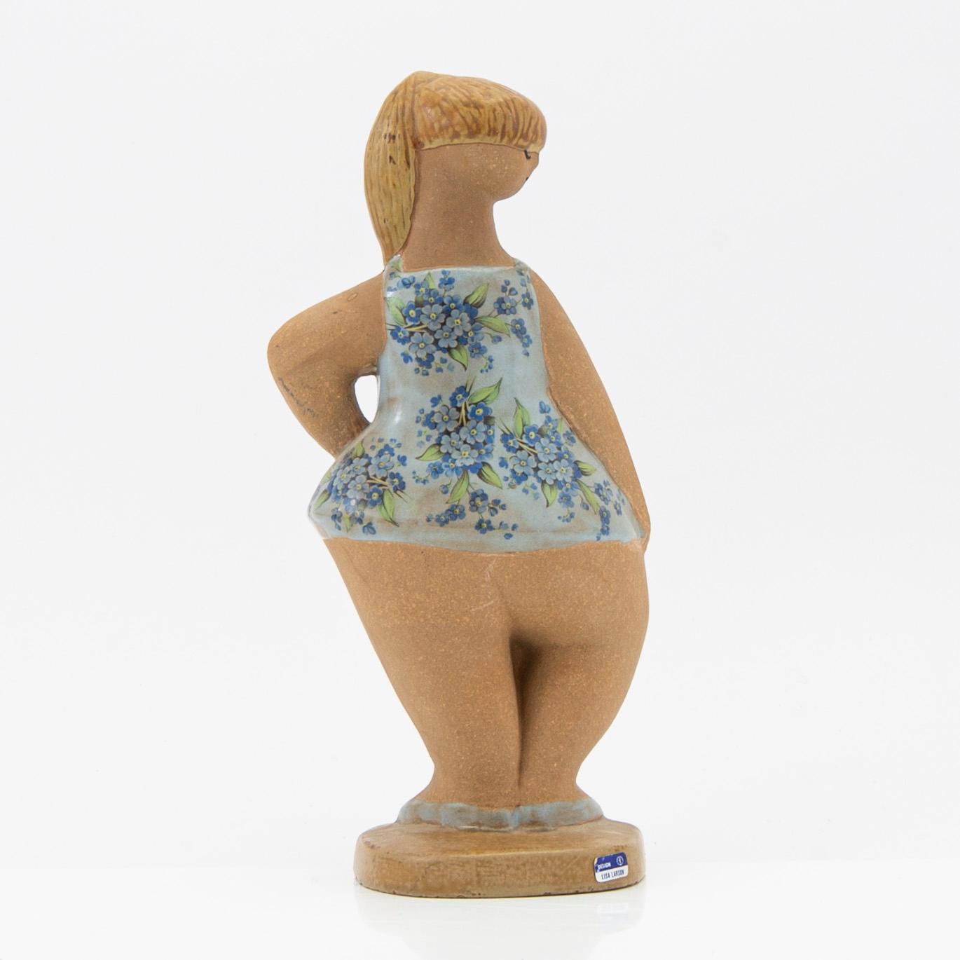 Lisa Larson, figurin, stengods, "Dora", ur serien "ABC-flickor", Gustavsberg.