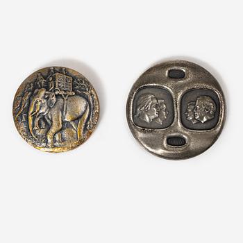 Medals 2 pcs, sterling silver, 1976.