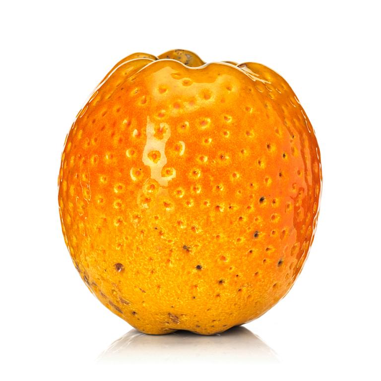 Hans Hedberg, a faience sculpture of an orange, Biot, France.