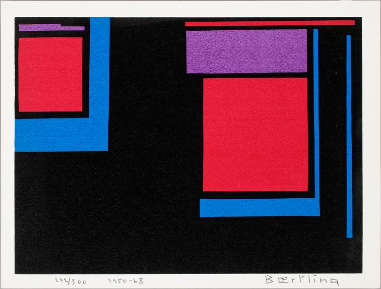 OLLE BAERTLING, färglitografi, sign, daterad, 1950-68, numr, 242/300.