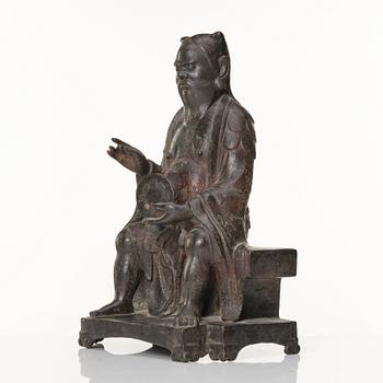 A cold gilt bronze sculpture, Ming dynasty (1368-1644).