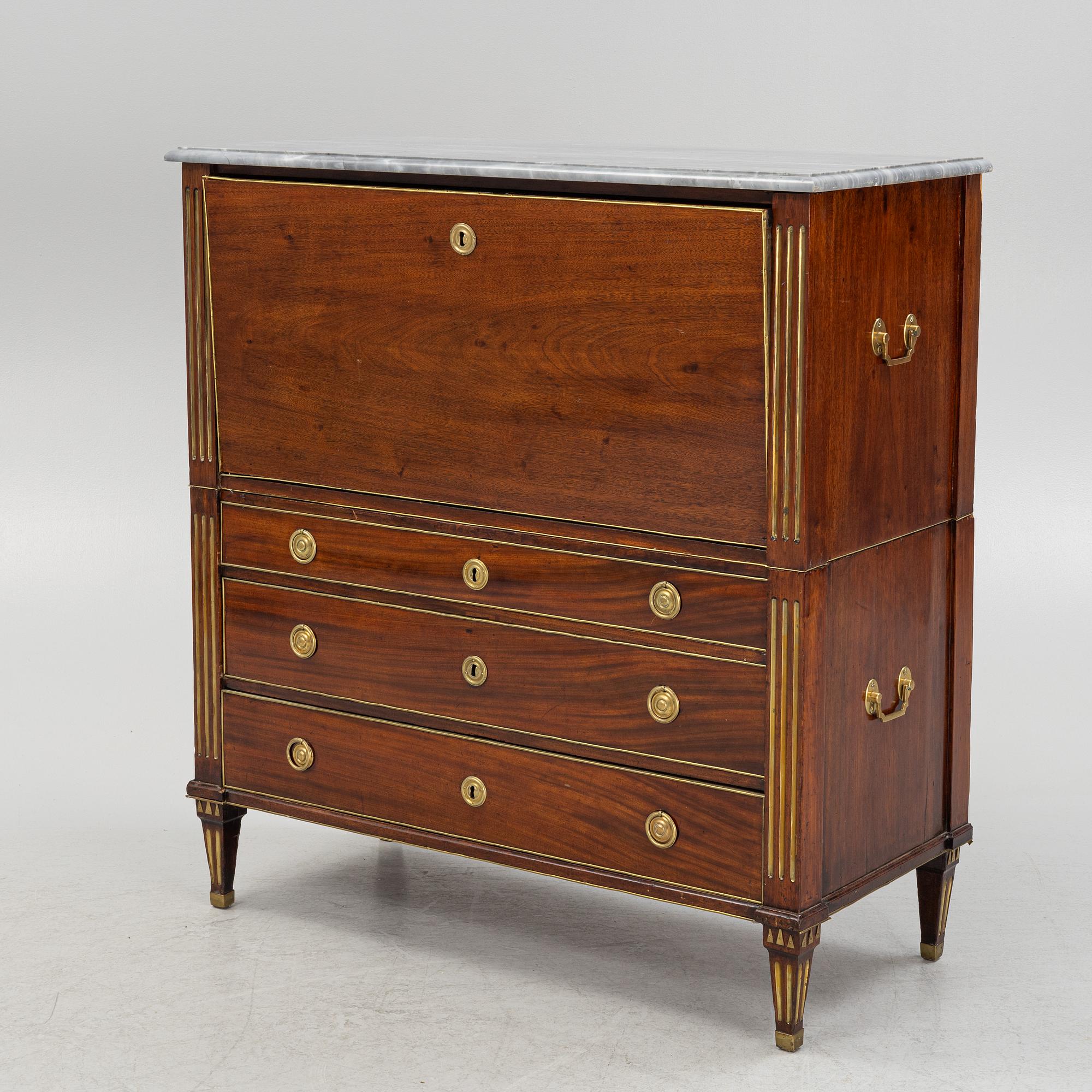 A late Gustavian secretaire, Stockholm, around 1800.