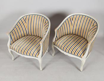 FÅTÖLJER, 1 par, 1900-talets mitt.