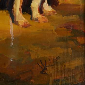 Unidentified artist, oil on board, signed HK? and dated '06.