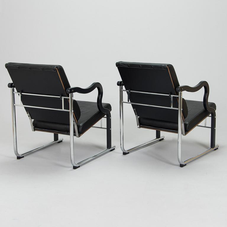 Yrjö Kukkapuro, a pair of 1980's 'Experiment' armchairs for Avarte.