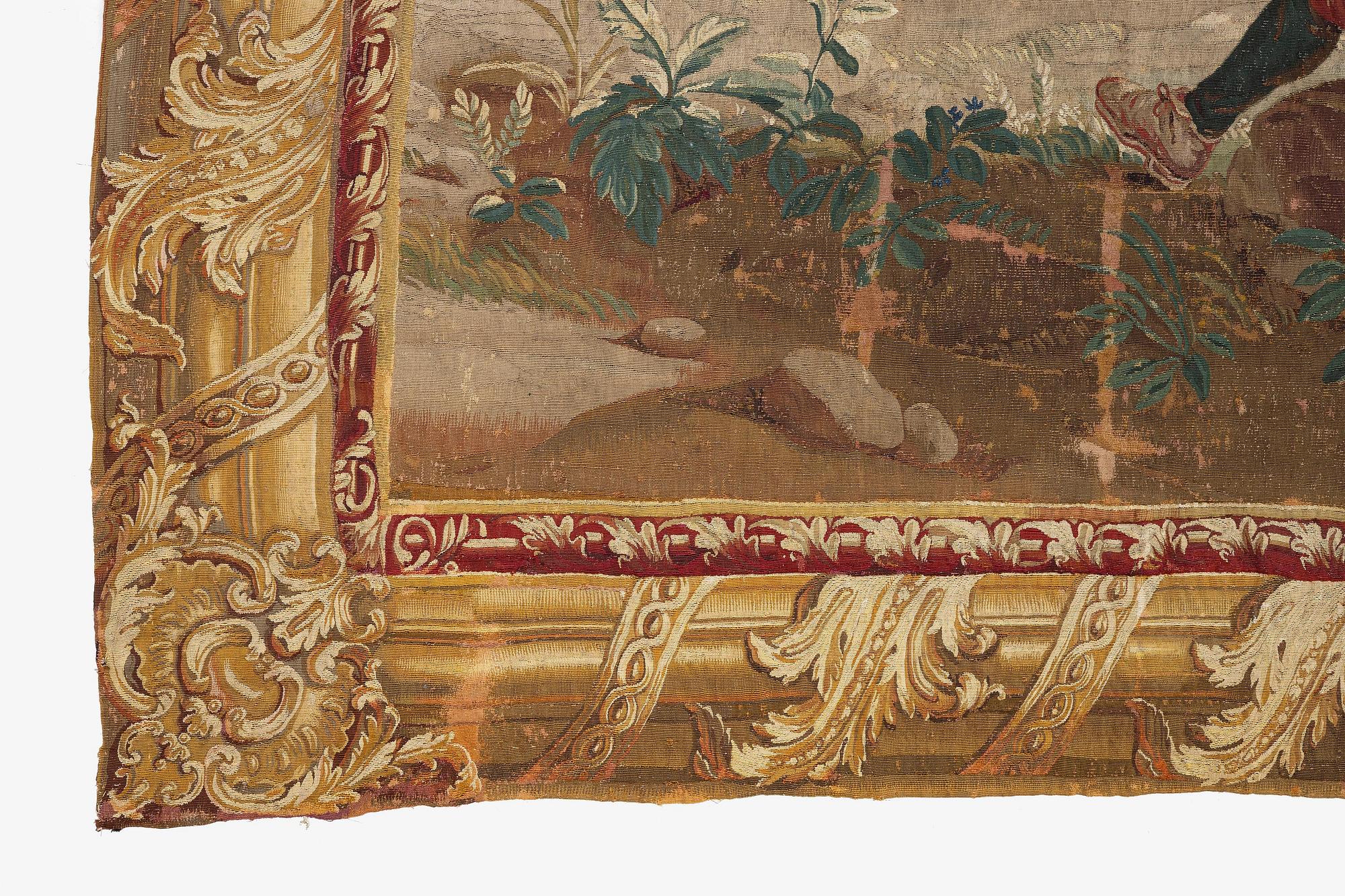 Jacob van der Borcht, vävd tapet, "Kermess" gobelängteknik ca 337 x 278 cm, Bryssel, Flanderna, signerad I. V. D BORCHT & Bryssels stadsmärke.