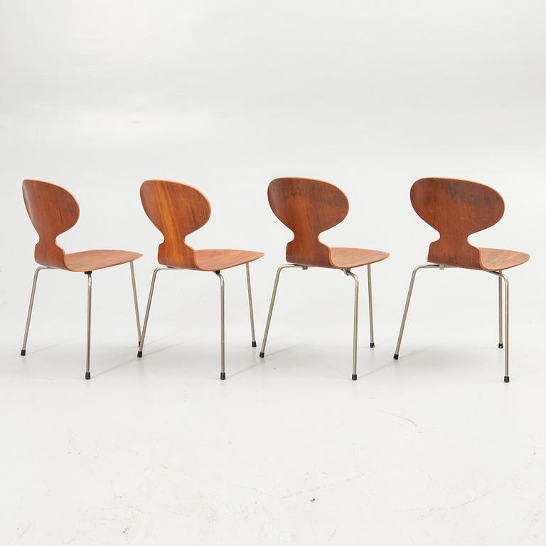 Arne Jacobsen, Four chairs, “Ant”, Fritz Hansen, 1950s/60s.