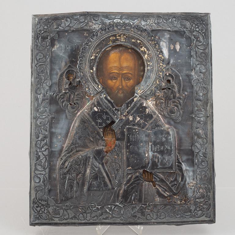 Icon, with a silver cover, Russia 1871.