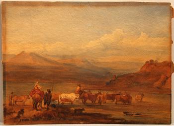 OKÄNDA KONSTNÄRER, akvareller, 4 st, 1800-tal.