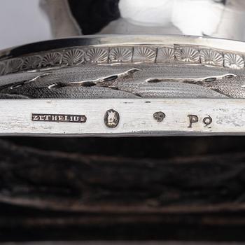 A pair of Swedish 18th century silver candelsticks, marks of Pehr Zethelius, Stockholm 1797.