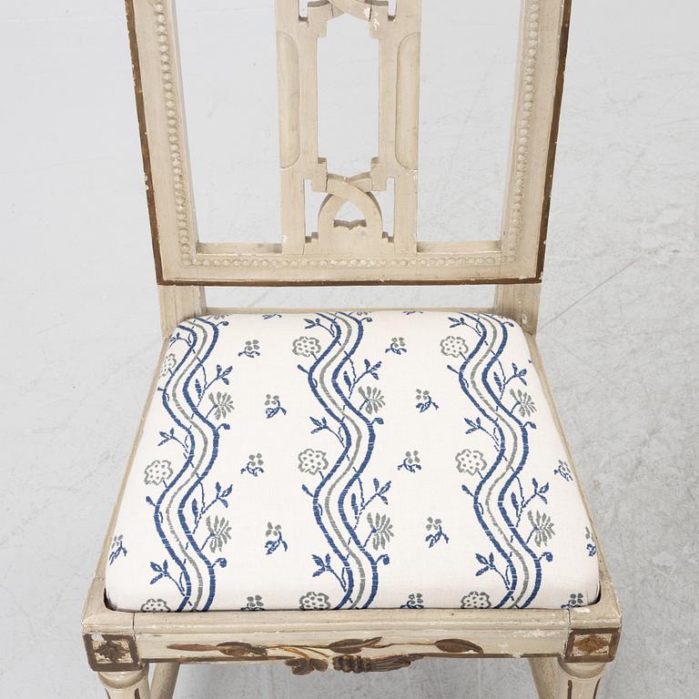 Four late-Gustavian chairs, Lindome, Sweden, around 1800.