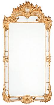 477. A Swedish Rococo 18th Century mirror.