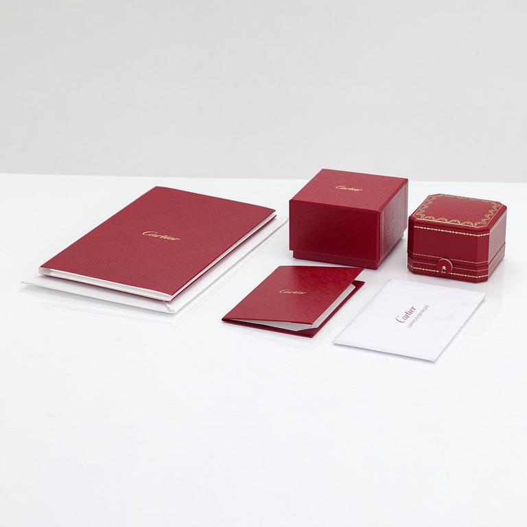 Cartier, a platinum ring with a diamond ca. 0.53 ct. Marked Cartier, FIK691 58. With certificate.