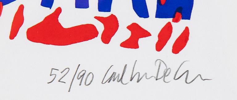 Carl Johan De Geer, lithograph in colors, signed and numbered 52/90.