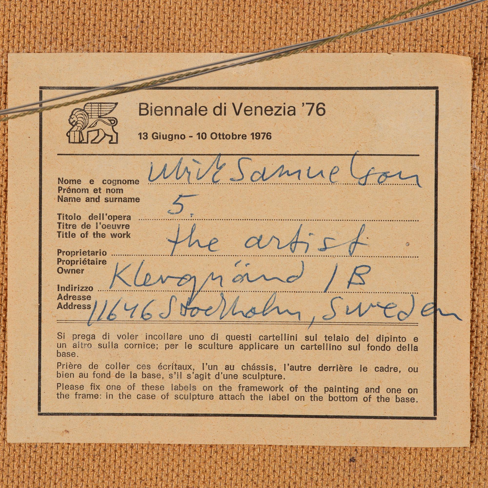 Ulrik Samuelson, ”del ur Totem, nr 5”.