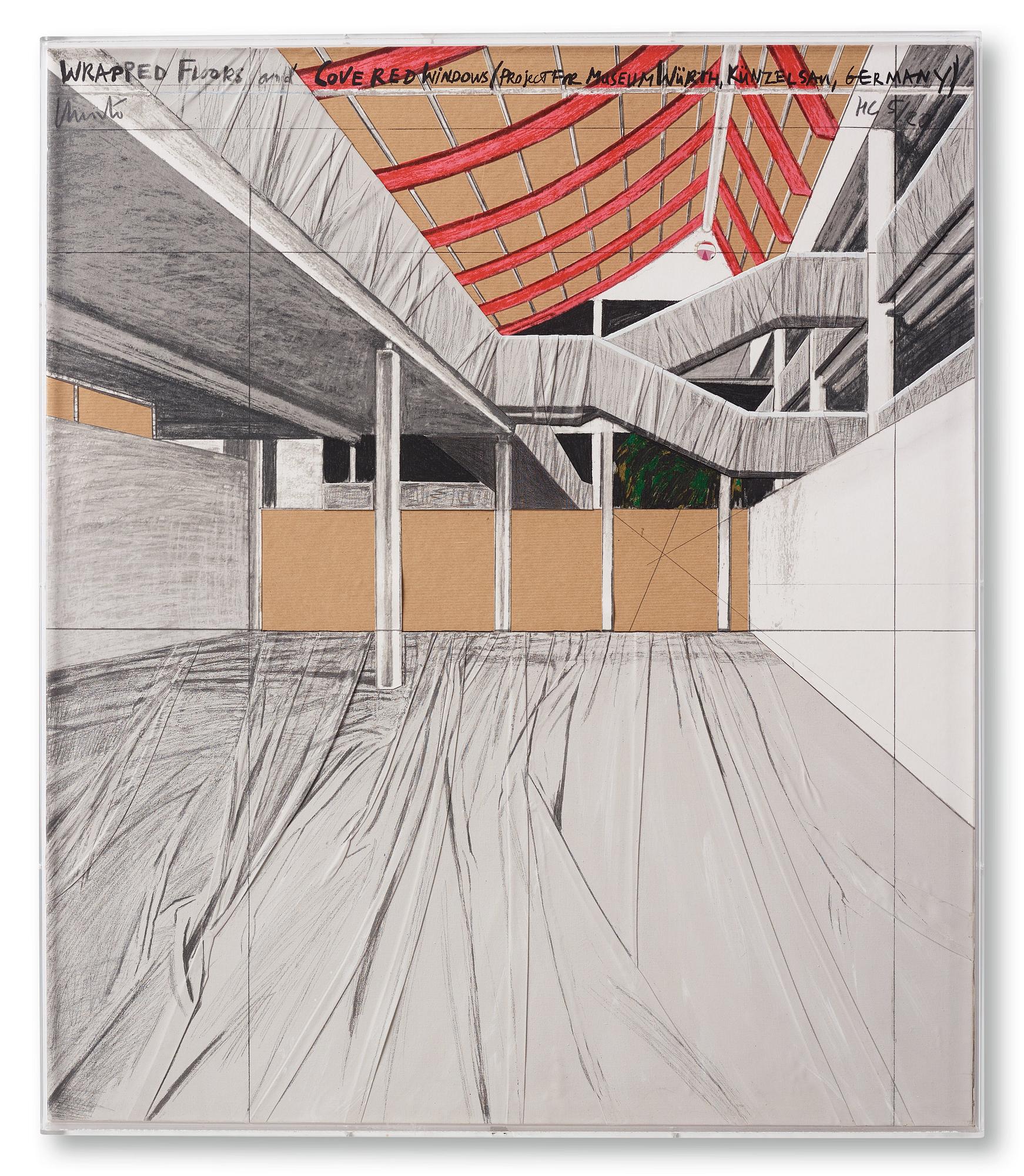 Christo Vladimirov Javacheff, "Wrapped floors and covered windows (Project for Museum Würth, Künzeisa)".