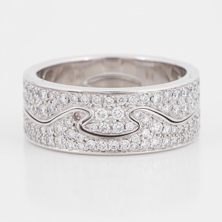 GEORG JENSEN, "Fusion", ringar, 2 st, med briljantslipade diamanter.