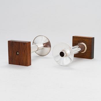 Eero Rislakki, A pair of silver and teak candlesticks. Kultakeskus, Hämeenlinna 1963.