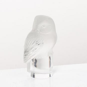 9 glass figurines, Lalique, France.