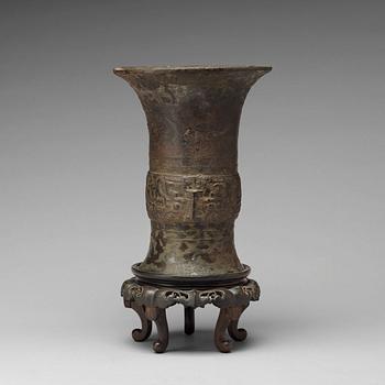 A bronze ritual wine vessel, Zun, presumably Han dynasty or older.