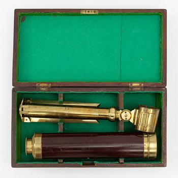 A cased telescope, 19th century, marked Dollond London.
