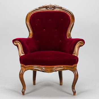 Fåtölj, nyrokoko, 1800-talets slut.
