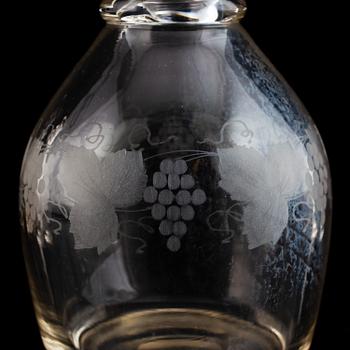 A pair of mid 19th century glass decanters and stoppers.