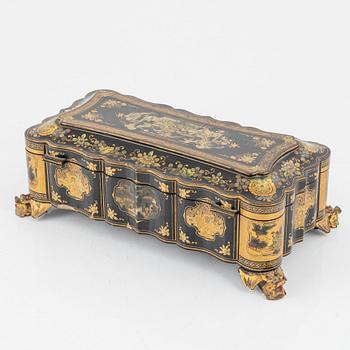 A Chinese lacquered gaming set, late Qing dynasty.