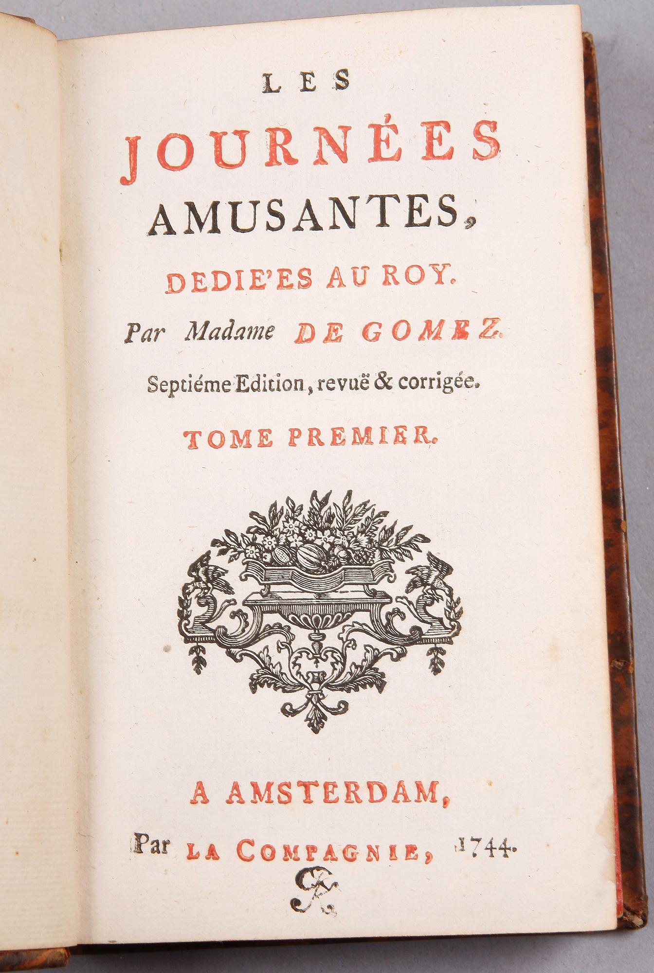 BOK, 4 band, "Les journées amusantes" madame de Gomez, Amsterdam 1744.