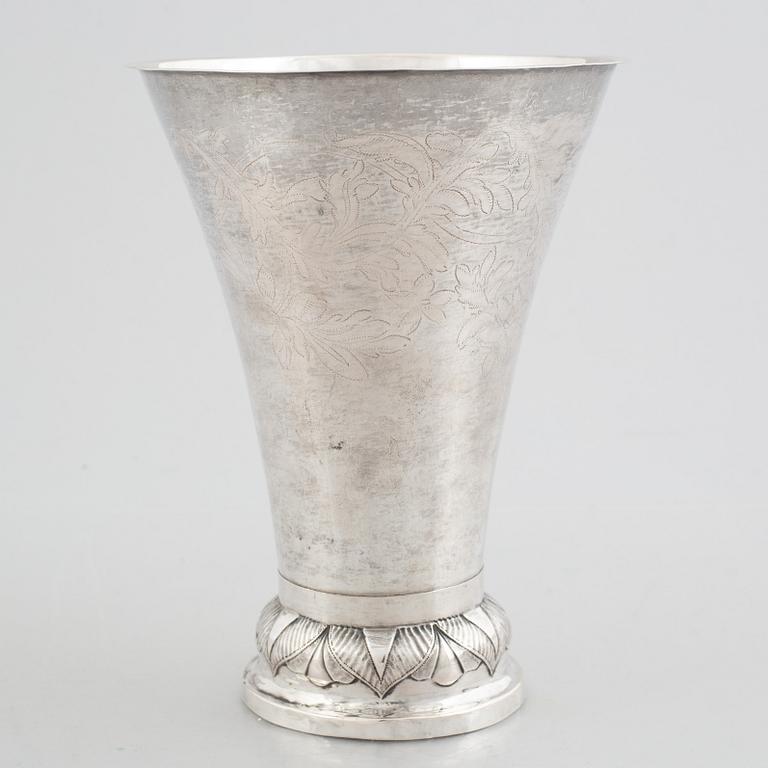 A Swedish Silver Beaker, mark of Christopher Nordin, Hudiksvall circa 1830.