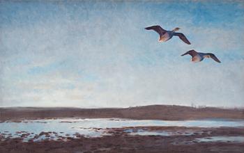 395. Bruno Liljefors, Geese in flight.