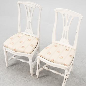 A pair of Gustavian chairs, late 18th century.